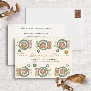 Thanksgiving Table Setting Illustrated Invite