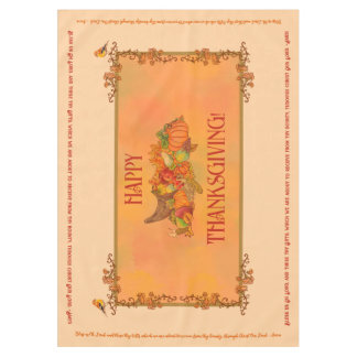 Thanksgiving Tablecloth, Cornucopia and prayer Tablecloth