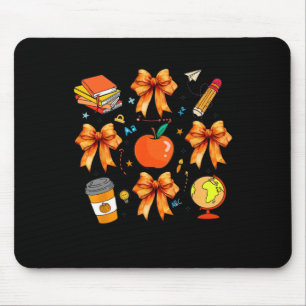 Thanksgiving Teacher Coquette Teacher Bow Autumn F Mouse Mat