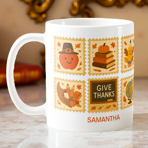 Thanksgiving Teacher Stamp Collage   Cosy Fall Coffee Mug