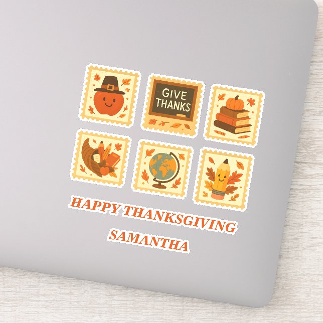Thanksgiving Teacher Stamp Collage | Festive Fall (Detail)