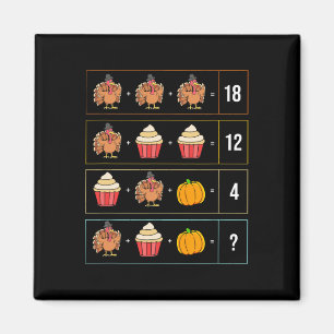 Thanksgiving Teacher Turkey Cupcake And Pumpkin Ma Magnet