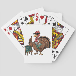 Thanksgiving Teacher Turkey Educated Gobbler Playing Cards