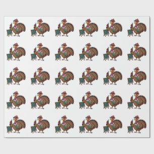 Thanksgiving Teacher Turkey Educated Gobbler Wrapping Paper