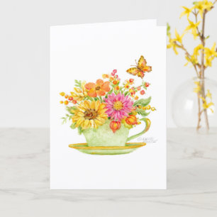 Thanksgiving Teacup Beautiful Day Blessings Card