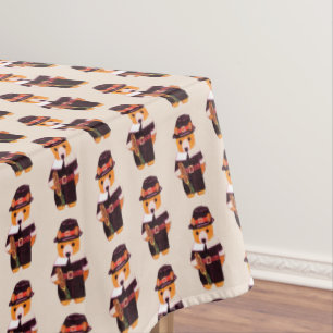 THANKSGIVING TEDDY BEAR PILGRIM TABLECLOTH