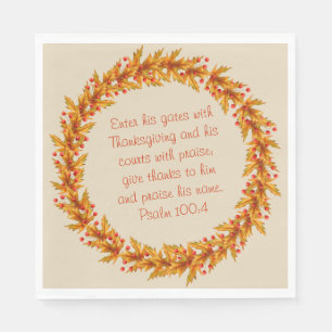 Thanksgiving Thankful Bible Verse Napkins 6.5"