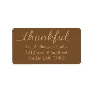 Thanksgiving Thankful custom address labels