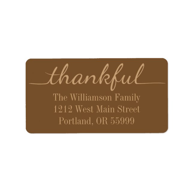Thanksgiving Thankful custom address labels (Front)