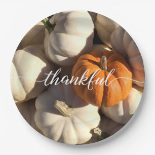 Thanksgiving Thankful Dinner Pumpkin Harvest Paper Plate