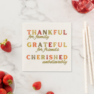 Thanksgiving Thankful for Family and Friends  Napkin