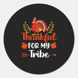Thanksgiving Thankful For My Tribe Classic Round Sticker