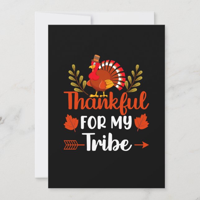 Thanksgiving Thankful For My Tribe Invitation (Front)
