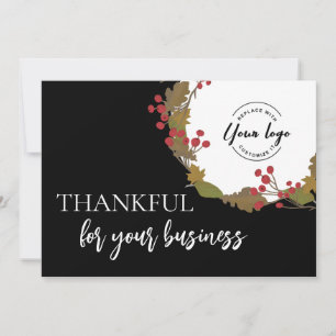 Thanksgiving Thankful for Your Business Logo Thank You Card