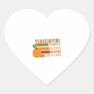 Thanksgiving Thankful Grateful Blessed Heart Sticker
