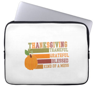 Thanksgiving Thankful Grateful Blessed Laptop Sleeve