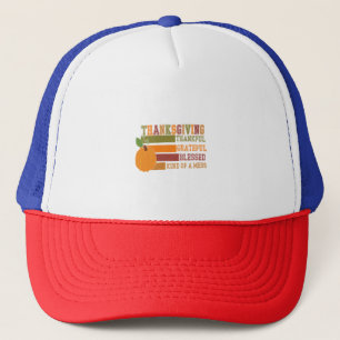 Thanksgiving Thankful Grateful Blessed Trucker Hat