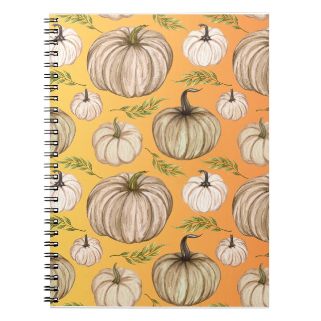Thanksgiving thankful pumpkin patch fall pumpkins notebook (Front)