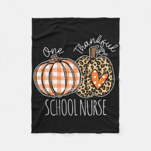 Thanksgiving Thankful School Nurse Fleece Blanket