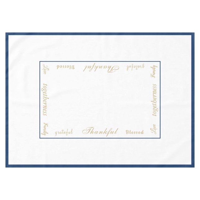 Thanksgiving Thankful Tablecloth (Front (Horizontal))