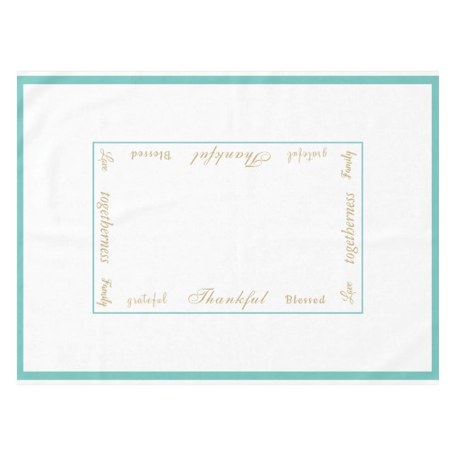 Thanksgiving Thankful Tablecloth (Front (Horizontal))