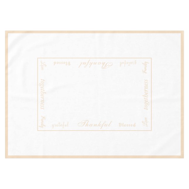 Thanksgiving Thankful Tablecloth (Front (Horizontal))
