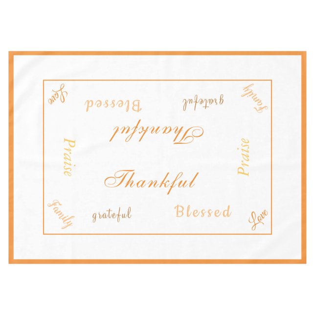 Thanksgiving Thankful Tablecloth (Front (Horizontal))