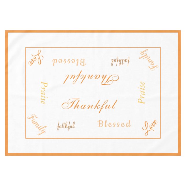 Thanksgiving Thankful Tablecloth (Front (Horizontal))