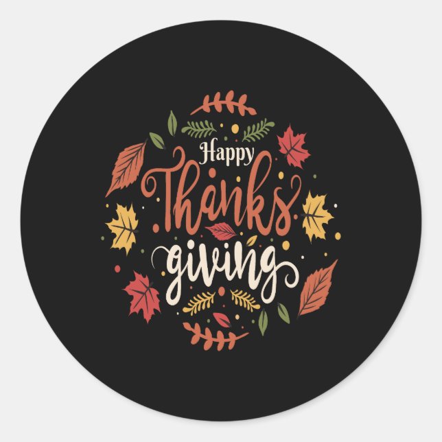 Thanksgiving, Thanksgiving 2023, Holidays gifts Classic Round Sticker (Front)