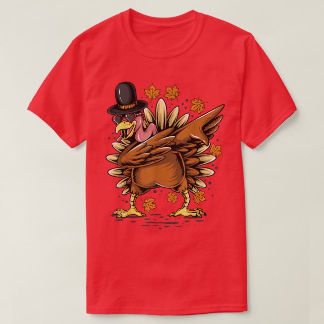 Thanksgiving Thanksgiving Dabbing Dab Dance Turkey T-Shirt (Design Front)