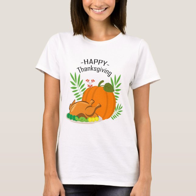 Thanksgiving theme design elements T-Shirt (Front)