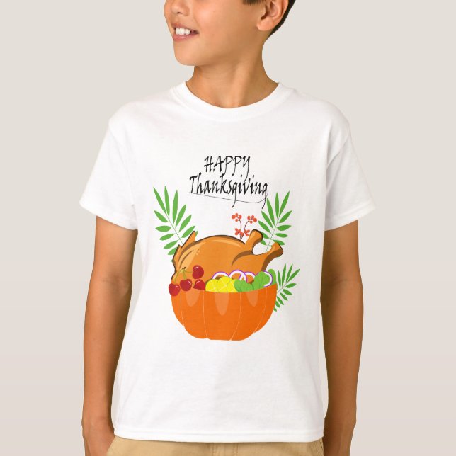Thanksgiving theme design elements T-Shirt (Front)