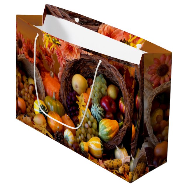 Thanksgiving Theme Gift Jumbo Gift Bag (Front Angled)