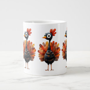 Thanksgiving Themed with turkey  Large Coffee Mug