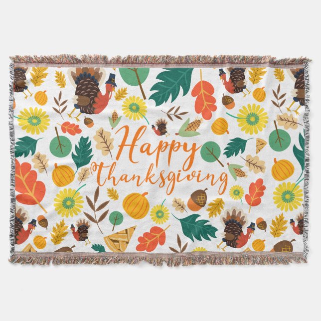 Thanksgiving Throw Blanket (Front)