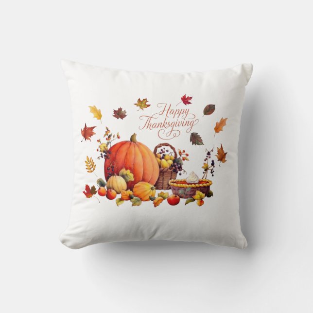 Thanksgiving Throw Pillow (Front)