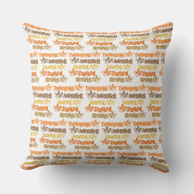 Thanksgiving Throw Pillow (Front)