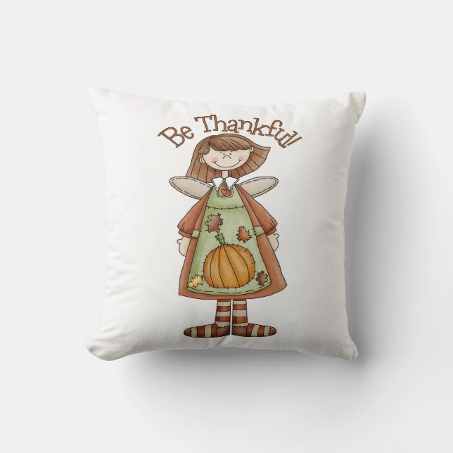 Thanksgiving Throw Pillow/Be Thankful Cushion (Front)