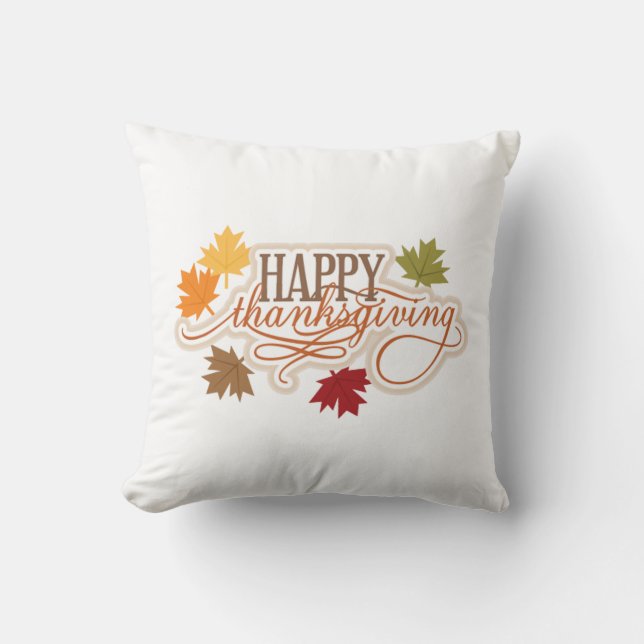 Thanksgiving Throw Pillow/Happy Thanksgiving Cushion (Front)