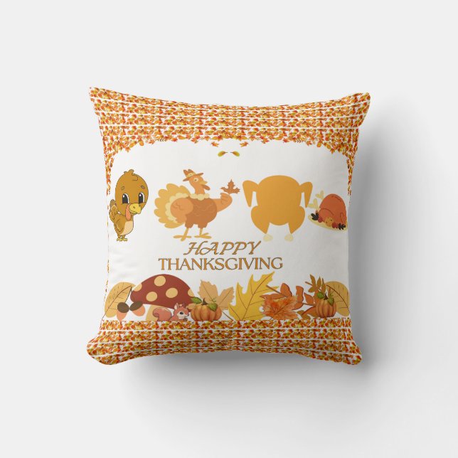 Thanksgiving Throw Pillow - NEW 2024 DESIGN!! (Front)
