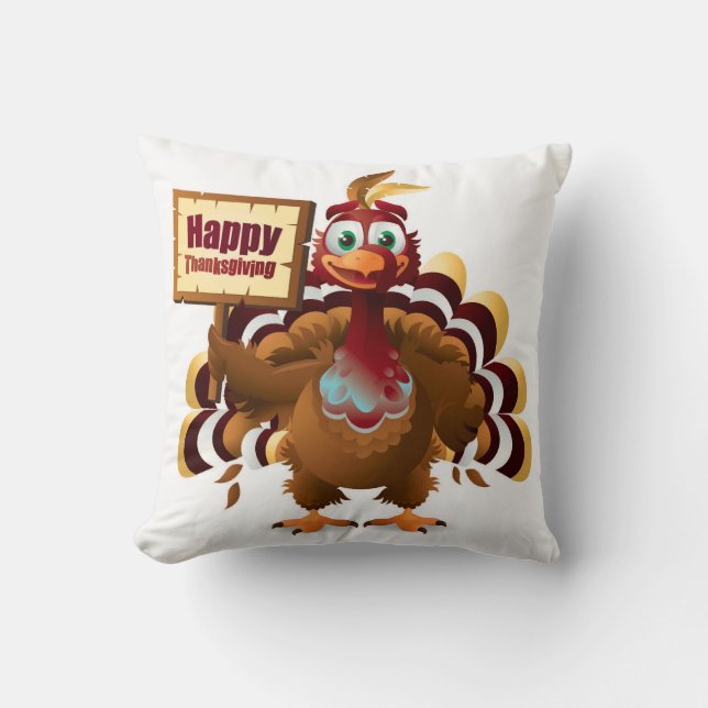 Thanksgiving Throw Pillow/Turkey Cushion (Front)