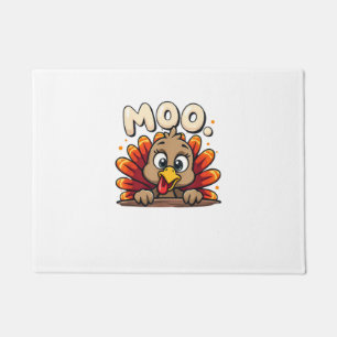Thanksgiving Time Turkey Moo Funny Thanksgiving Fu Doormat