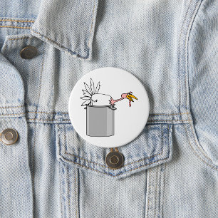 Thanksgiving Tired Turkey in Cooking Pot Humor  7.5 Cm Round Badge