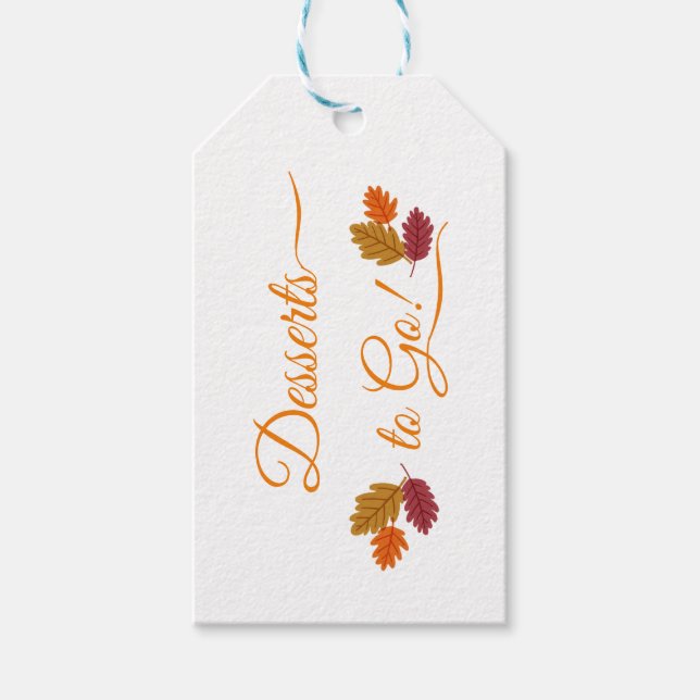 Thanksgiving "To Go" Reversible Gift Tags (Front)