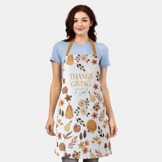 Thanksgiving To God Autumn Pattern Apron