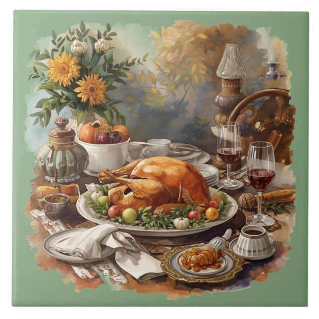 Thanksgiving, Tradisional Dishes Tile (Front)