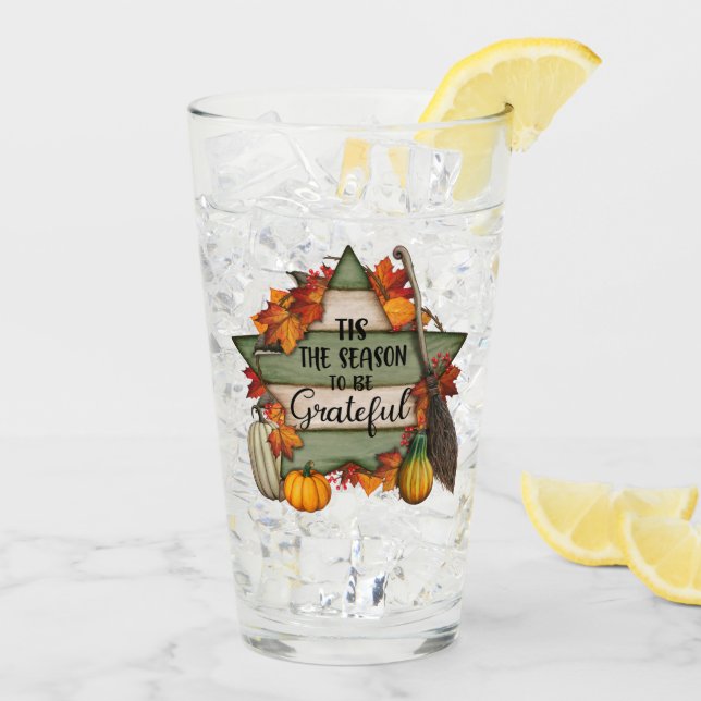 Thanksgiving Trendy Beautiful Autumn Collection Glass (Back Ice)