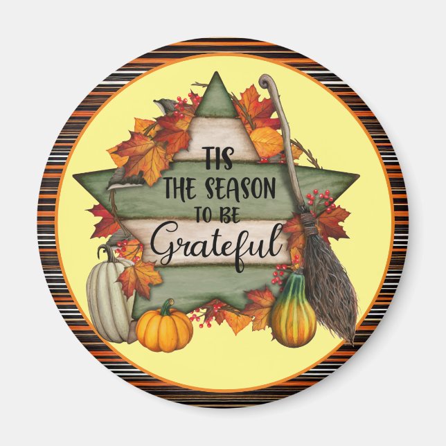 Thanksgiving Trendy Beautiful Autumn Collection Magnet (Front)