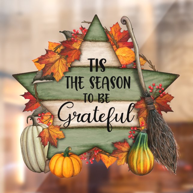 Thanksgiving Trendy Beautiful Autumn Collection Window Cling (Sheet 2)
