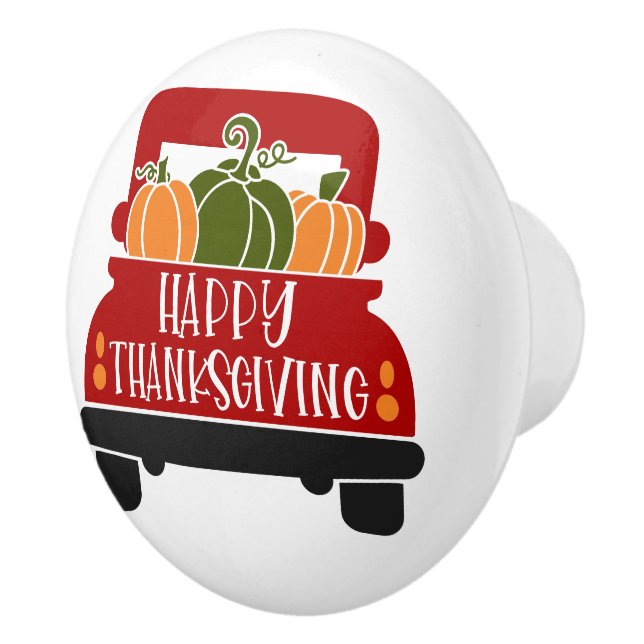 Thanksgiving Truck Ceramic Knob (Right)